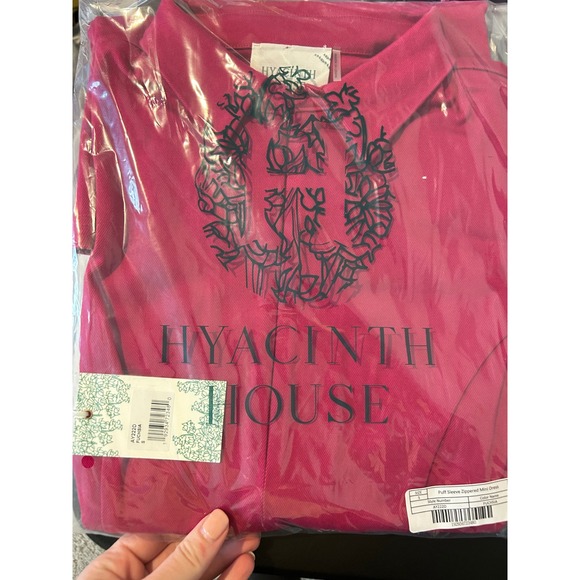 Tuckernuck HYACINTH HOUSE Raspberry Front Zip Denim Mini Dress size S NWT - Picture 7 of 7